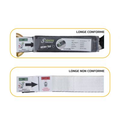 Longe antichute avec absorbeur d'energie 2 sangles
