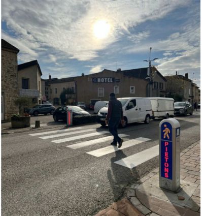 Lot de 2 bornes piéton lumineuses à détection automatique