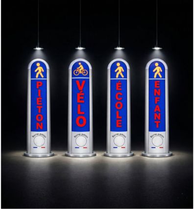 Lot de 2 bornes piéton lumineuses à détection automatique