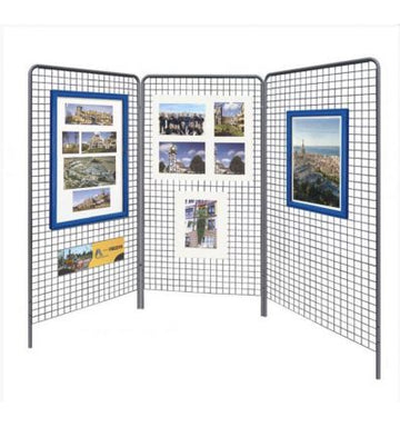 Grille d’exposition en métal gris
