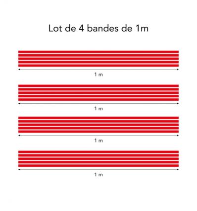 Lot 4 bandes de signalisation pour surface vitrée - Lignes