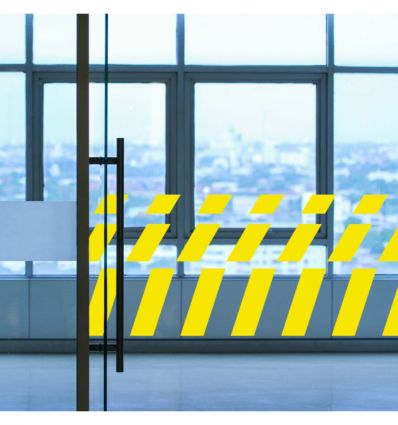 Lot de 4 bandes de signalisation pour surface vitrée - Rectangles penchés