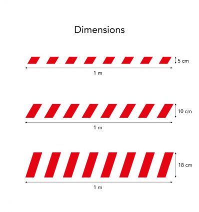 Lot de 4 bandes de signalisation pour surface vitrée - Rectangles penchés