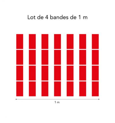 Lot de 4 bandes de signalisation pour surface vitrée - Rectangles
