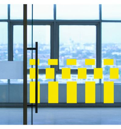 Lot de 4 bandes de signalisation pour surface vitrée - Rectangles