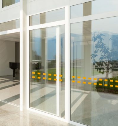 Lot de 4 bandes de signalisation pour surface vitrée - Rectangles