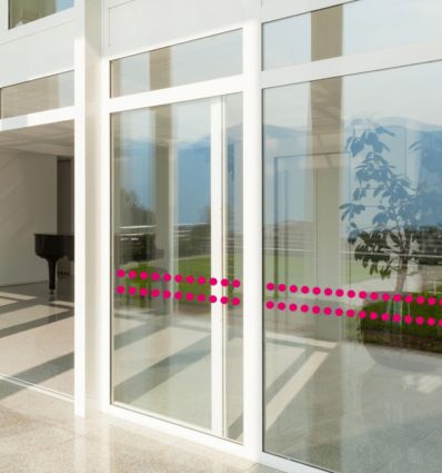 Lot de 4 bandes de signalisation pour surface vitrée - Ronds