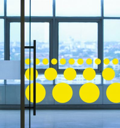 Lot de 4 bandes de signalisation pour surface vitrée - Ronds