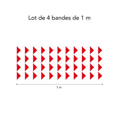 Lot de 4 bandes de signalisation pour surface vitrée - Triangles