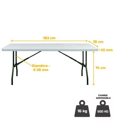 Lot de tables bancs pliables rectangulaires