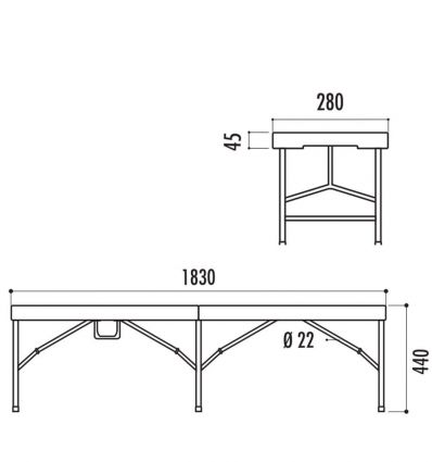 Lot de tables bancs pliables rectangulaires