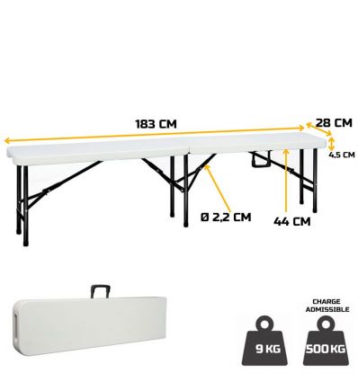 Lot de tables bancs pliables rectangulaires