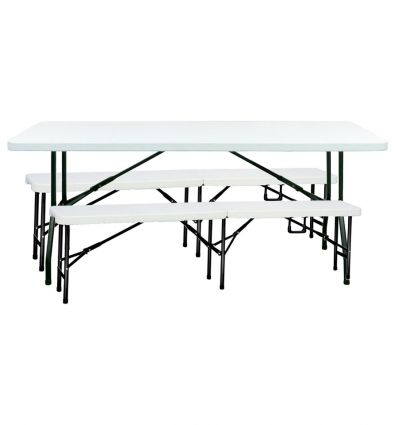 Lot de tables bancs pliables rectangulaires