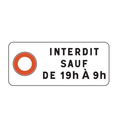M11b - Panonceau plage horaire de passage dans une ZFE