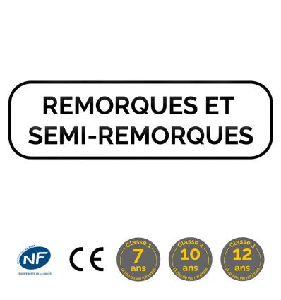 M4e - Panonceau texte remorque et semi-remorque