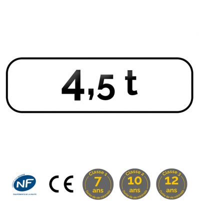 M4f - Panonceau poids simple 4,5 t ou autre