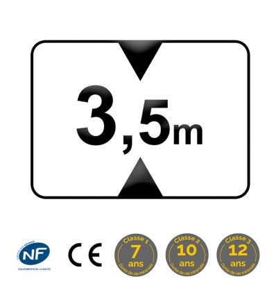 M4v - Panonceau de hauteur maximale de la chaussée