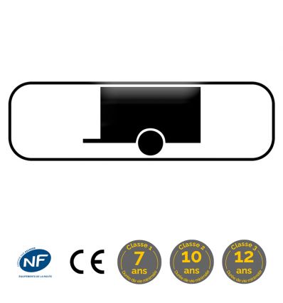 M4w - Panonceau d'application du panneau aux véhicules tractant une remorque