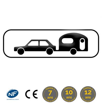 M4x - Panonceau d'application du panneau aux véhicules tractant une caravane