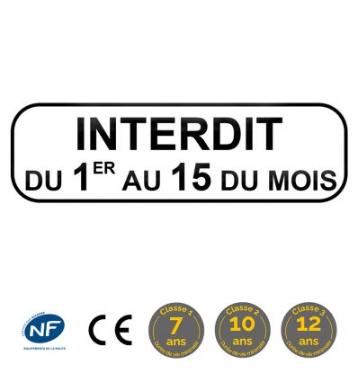 M6b - Panonceau stationnement unilatéral à alternance semi-mensuelle