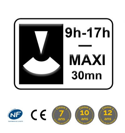 M6c1 - Panonceau stationnement disque horaires et durée