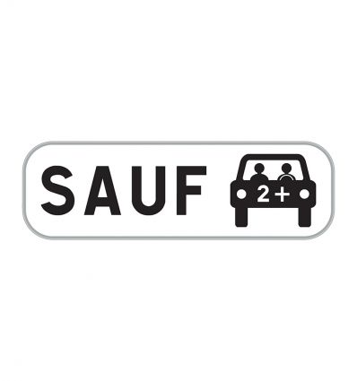 M6k2 - Panonceau "Sauf covoiturage"