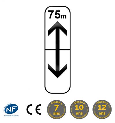 M8c bis - Panonceau section de stationnement de part et d'autre avec distance