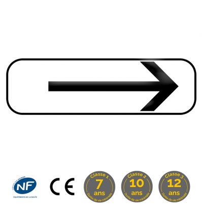 M8d - Panonceau section de stationnement à droite