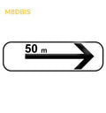 M8d bis - Panonceau section de stationnement à droite avec distance