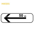 M8e bis - Panonceau section de stationnement à gauche avec distance
