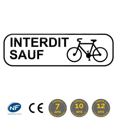 M9v1 - Panonceau interdit sauf cyclistes (vélos)