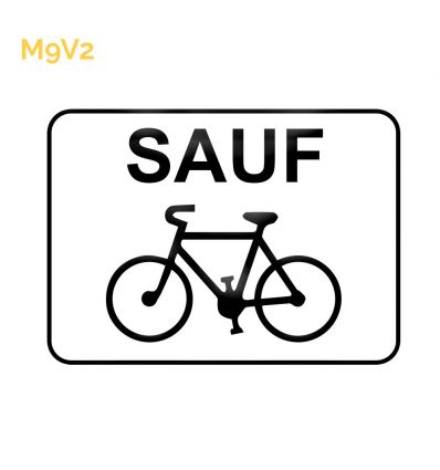 M9v2 - Panonceau sauf vélos (cyclistes)