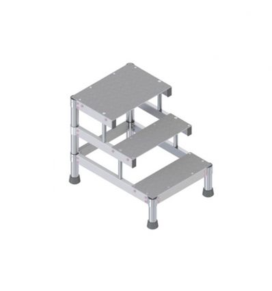 Marchepied sécurisé 2 ou 3 marches en aluminium