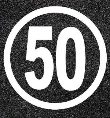 Marquage au sol limitation de vitesse thermocollé 50 km/h