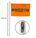 Mât drapeau aluminium 6m et 7m avec boitier antivol