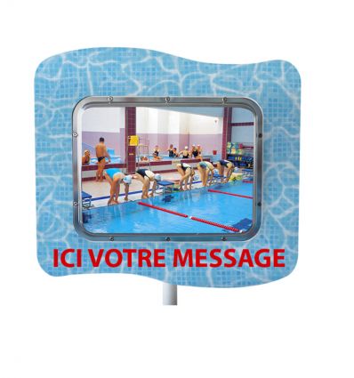 Miroir de surveillance pour piscine à message en inox