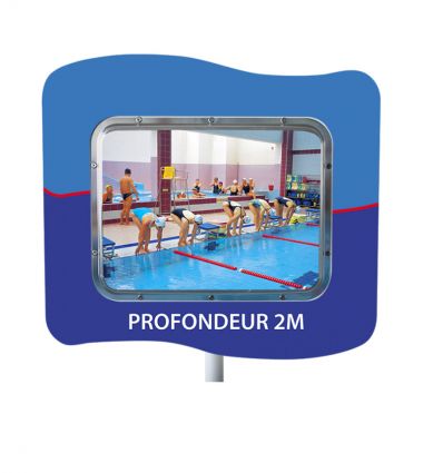 Miroir de surveillance pour piscine à message en inox