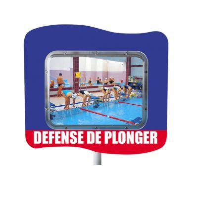 Miroir de surveillance pour piscine à message en inox
