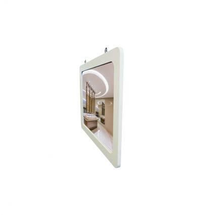Miroir Incassable de sanitaire avec cadre en PVC blanc