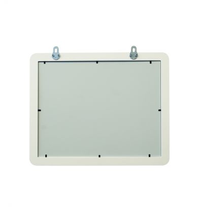 Miroir Incassable de sanitaire avec cadre en PVC blanc