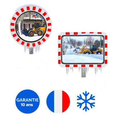 Miroir Routier Antigivre Encadré rouge et blanc - vision 90°