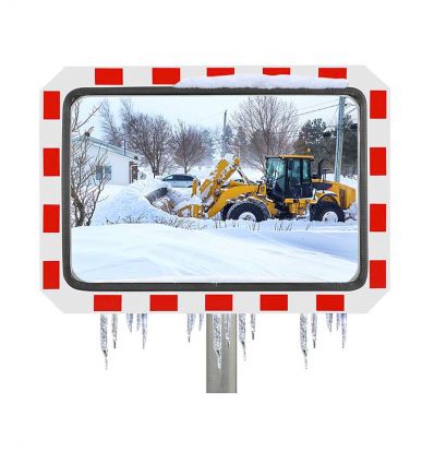 Miroir Routier Antigivre Encadré rouge et blanc - vision 90°
