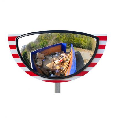 Miroir Routier Extérieur Encadré rouge et blanc - vision 180°