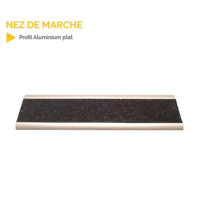 Nez de marche antidérapant en aluminium plat
