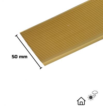 Nez de marche en alu doré antidérapant plat Extérieur