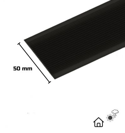 Nez de marche en alu noir antidérapant plat Extérieur