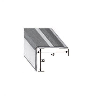 Nez de marche en aluminium antidérapant 48 x 33 mm Extérieur et Intérieur