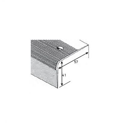 Nez de marche en aluminium antidérapant 57 x 41 mm Extérieur et Intérieur