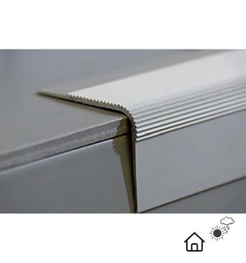 Nez de marche en aluminium antidérapant 57 x 41 mm Extérieur et Intérieur
