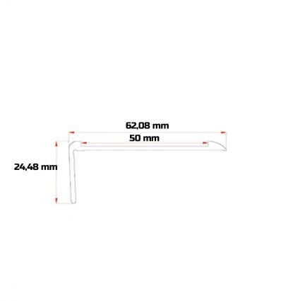 Nez de marche en aluminium avec bande antidérapante 62 x 24,5 mm Extérieur